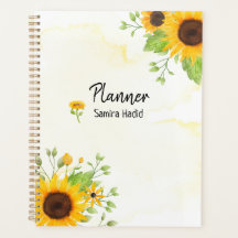 Waterverf Zonnebloem Spiraal Planner