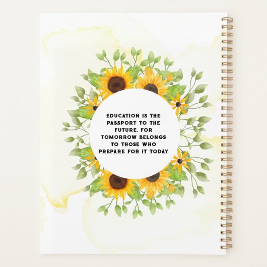 Waterverf Zonnebloem Spiraal Planner (Achterkant)