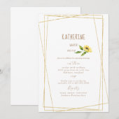 Waterverf Zonnebloem Stem Modern Vrijgezellenfeest Kaart (Voorkant / Achterkant)