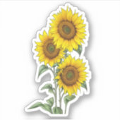 Waterverf Zonnebloem Sticker (Voorkant)