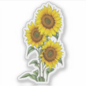 Waterverf Zonnebloem Sticker (Voorkant)