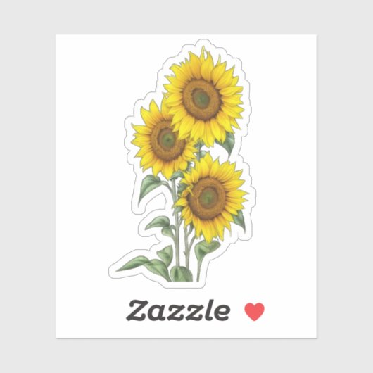 Waterverf Zonnebloem Sticker (Vel)