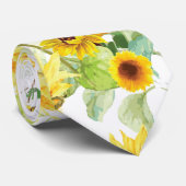 Waterverf Zonnebloem Stropdas (Opgerold)