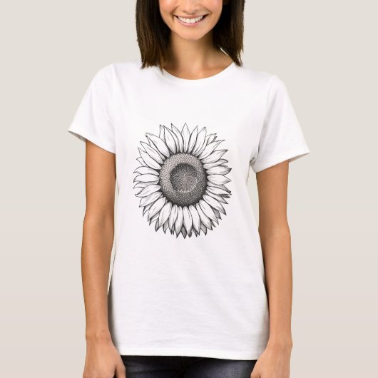 waterverf zonnebloem t-shirt (Voorkant)