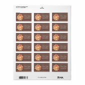 Waterverf Zonnebloem Thanksgiving Etiket (Full Sheet)