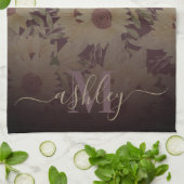 Waterverf Zonnebloem Theedoek (Gevouwen)