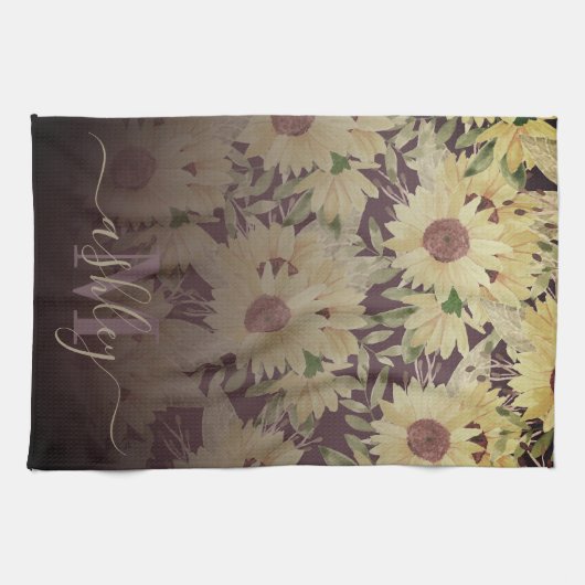 Waterverf Zonnebloem Theedoek (Horizontaal)