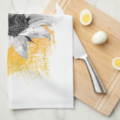 Waterverf Zonnebloem Theedoek (Quarter Fold)