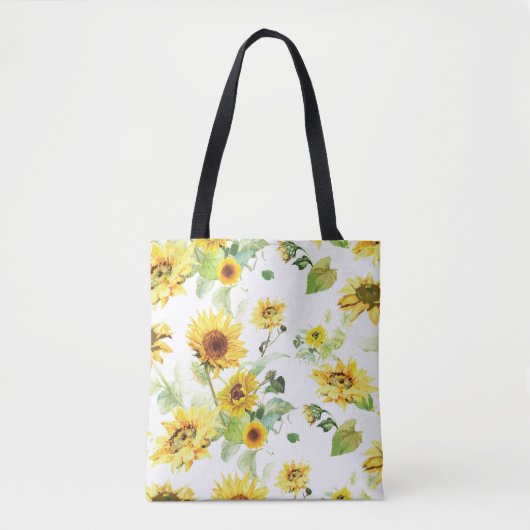 Waterverf Zonnebloem Tote Bag (Voorkant)
