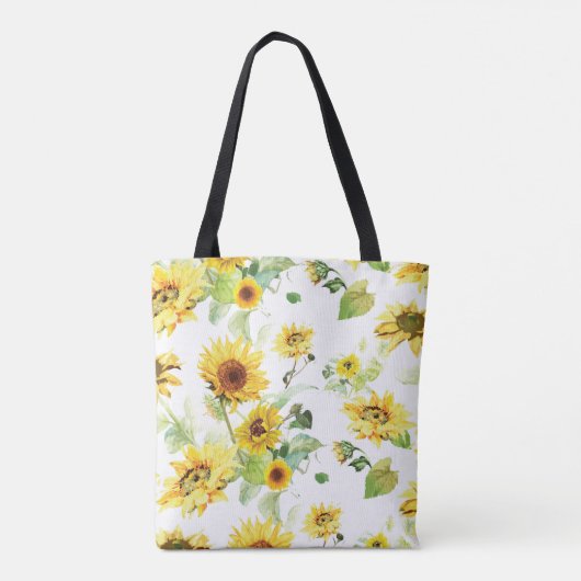 Waterverf Zonnebloem Tote Bag (Achterkant)