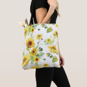 Waterverf Zonnebloem Tote Bag (Dichtbij)