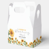 Waterverf Zonnebloem Tuinhout Baby shower Bedankdoosjes (Geopend)