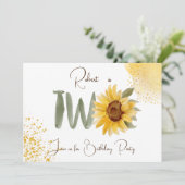 Waterverf zonnebloem tweede uitnodiging (Staand voorkant)