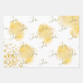 Waterverf zonnebloem tweede verjaardag inpakpapier vel (Voorkant 3)