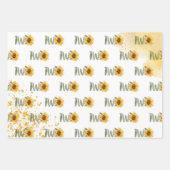 Waterverf zonnebloem tweede verjaardag inpakpapier vel (Voorkant 2)