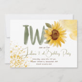 Waterverf zonnebloem tweede verjaardag kaart (Voorkant)