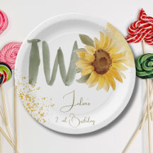 Waterverf zonnebloem tweede verjaardag