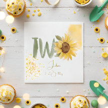 Waterverf zonnebloem tweede verjaardag