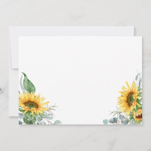 Waterverf - Zonnebloem - uitnodiging (Achterkant)