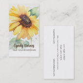 Waterverf Zonnebloem Visitekaartje (Voorkant / Achterkant)