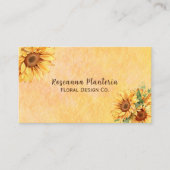 Waterverf Zonnebloem Visitekaartje (Voorkant)