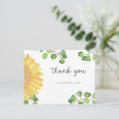 Waterverf Zonnebloem vrijgezellenfeest dank je kaa Briefkaart (Staand voorkant)