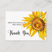 Waterverf Zonnebloem vrijgezellenfeest dank je kaa Informatiekaartje (Voorkant)