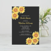 Waterverf Zonnebloem Vrijgezellenfeest Kaart (Staand voorkant)