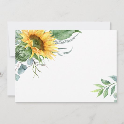 Waterverf Zonnebloem Vrijgezellenfeest Kaart (Achterkant)