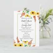 Waterverf Zonnebloem Vrijgezellenfeest Kaart (Staand voorkant)