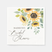 Waterverf Zonnebloem Vrijgezellenfeest Servet (Voorkant)