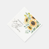 Waterverf Zonnebloem Vrijgezellenfeest Servet (Hoek)