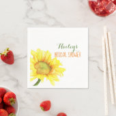 Waterverf Zonnebloem Vrijgezellenfeest Servet (Insitu)