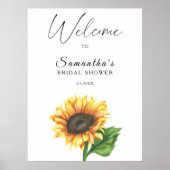 Waterverf zonnebloem Vrijgezellenfeest welkom Poster (Voorkant)