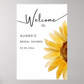 Waterverf Zonnebloem vrijgezellenfeest Welkomsttek Poster (Voorkant)