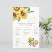 Waterverf Zonnebloem Wat zit er in je tas? Game (Staand voorkant)