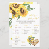 Waterverf Zonnebloem Wat zit er in je tas? Game (Voorkant / Achterkant)