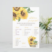 Waterverf Zonnebloem Wat zit er in je tas? Game (Staand voorkant)