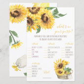 Waterverf Zonnebloem Wat zit er in je tas? Game (Voorkant / Achterkant)