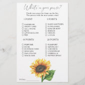 Waterverf zonnebloem Wat zit er in je tas spel (Voorkant)