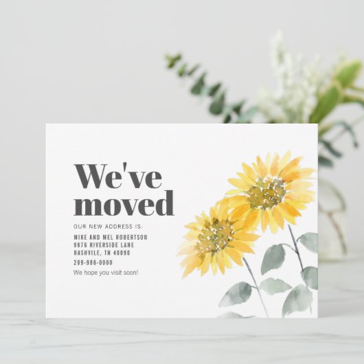 Waterverf Zonnebloem We hebben Beweging gemaakt Aankondiging (Staand voorkant)