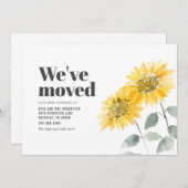 Waterverf Zonnebloem We hebben Beweging gemaakt Aankondiging (Voorkant / Achterkant)