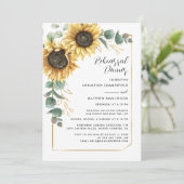 Waterverf Zonnebloem Wedding Repetitie Diner Kaart (Staand voorkant)