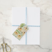 Waterverf Zonnebloem Wilde Bloem Cadeaulabel (Met Touw)