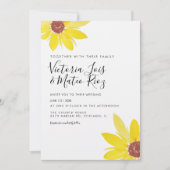 Waterverf Zonnebloem Wilde Bloem Rustic Wedding Kaart (Voorkant)