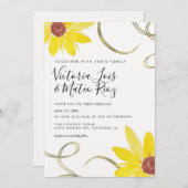 Waterverf Zonnebloem Wilde Floral Swirl Wedding (Voorkant / Achterkant)