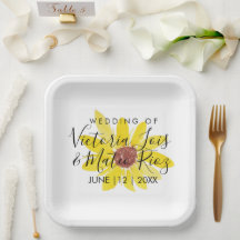 Waterverf Zonnebloem Wilde Floral Yellow Wedding
