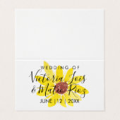 Waterverf Zonnebloem Wilde Floral Yellow Wedding Visitekaartje (Buitenkant ongevouwen)