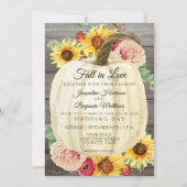 Waterverf Zonnebloem Witte pompoen Wooden Kaart (Voorkant)