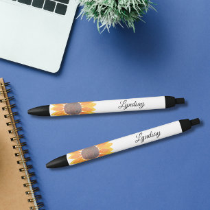 Waterverf Zonnebloem Zwarte Inkt Pen